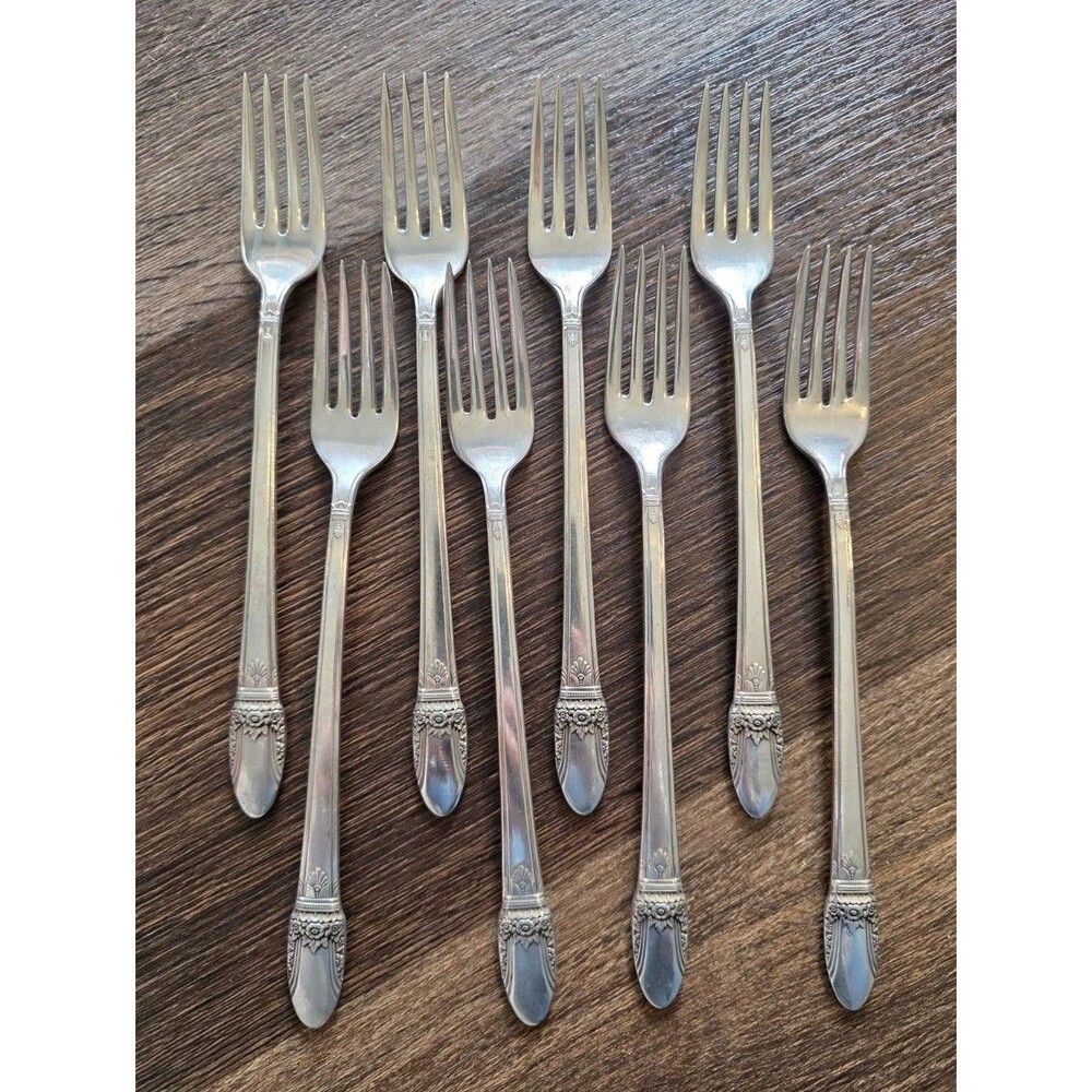 1847 Rogers Bros First Love Silverplate I S Dinner Forks 1941 Set of 8 Fork